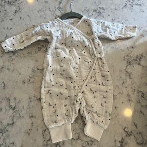Cozy White and Gray Kids One Piece
